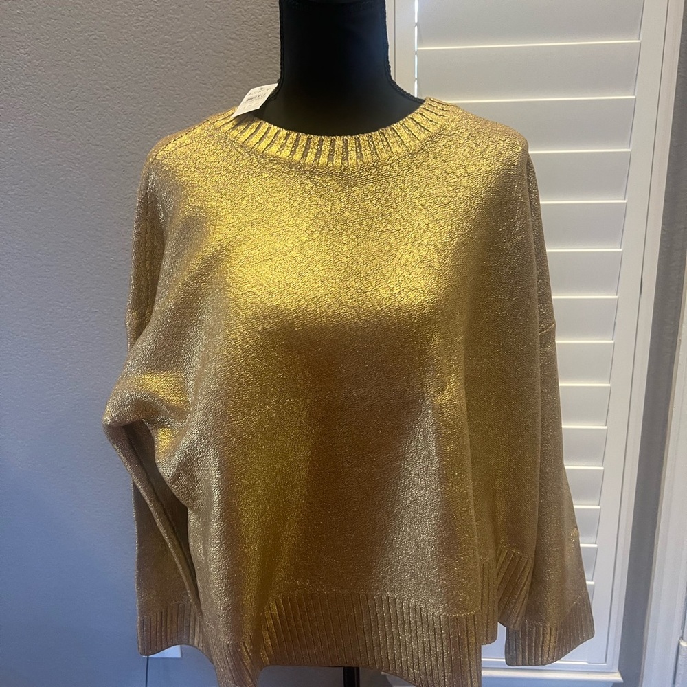 LOFT Metallic Gold Women's Sweater XL